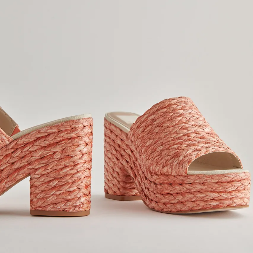 ELORA HEELS ORANGE RAFFIA^Dolce Vita Outlet