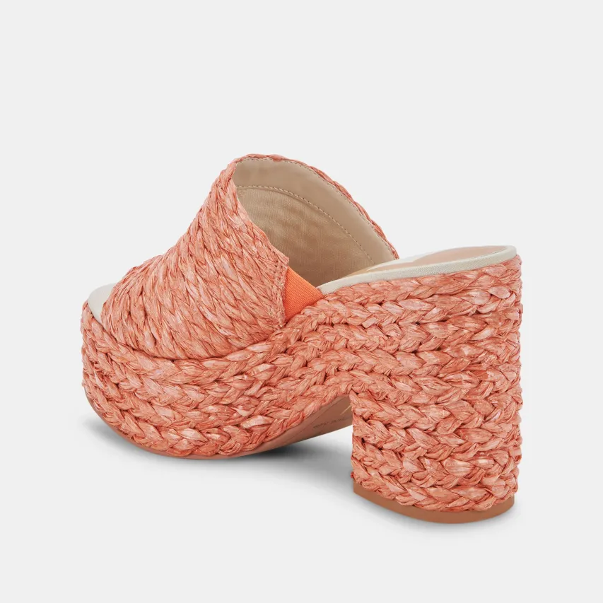 ELORA HEELS ORANGE RAFFIA^Dolce Vita Outlet