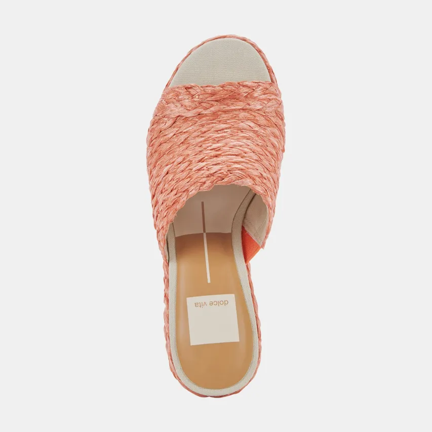 ELORA HEELS ORANGE RAFFIA^Dolce Vita Outlet