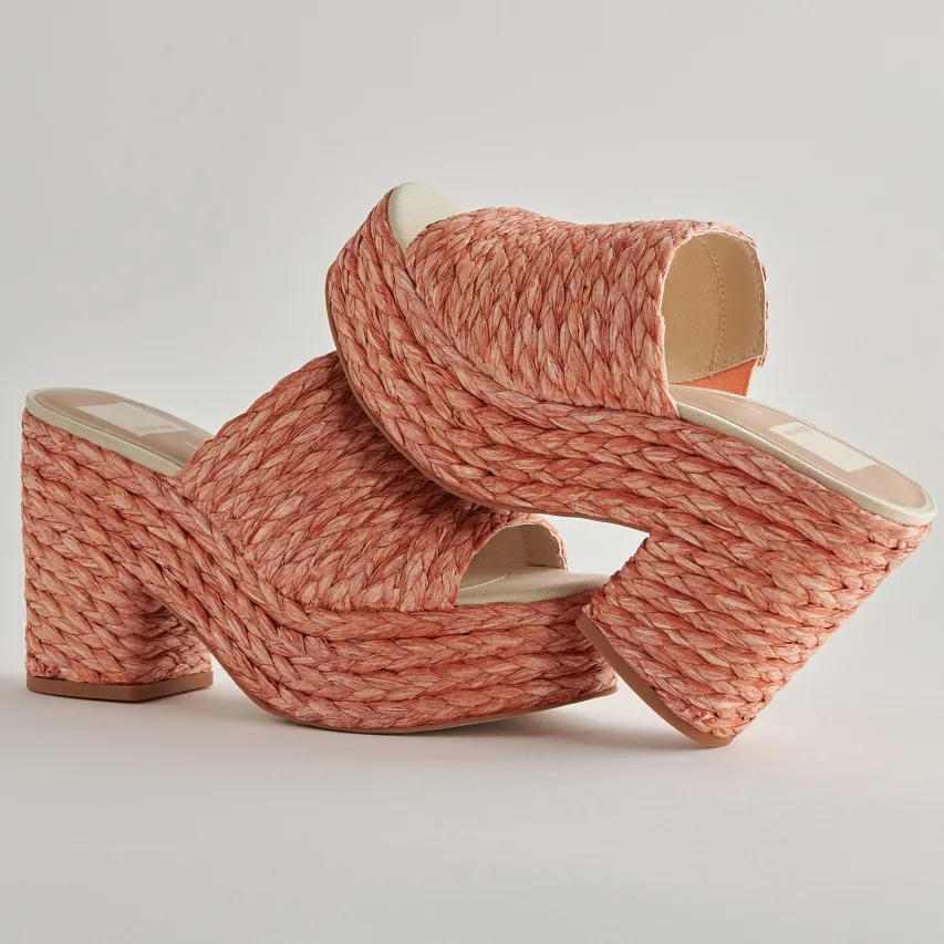 ELORA HEELS ORANGE RAFFIA^Dolce Vita Outlet