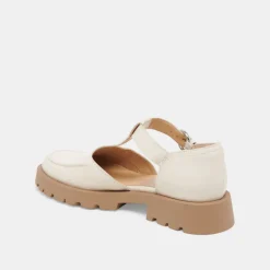 EMILIO FLATS CREAM CRINKLE PATENT LEATHER^Dolce Vita Hot