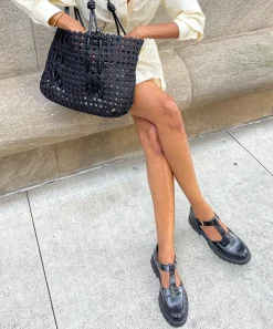 EMILIO FLATS MIDNIGHT CRINKLE PATENT LEATHER^Dolce Vita Best