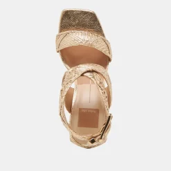 FINNY DECO HEELS GOLD WOVEN STELLA^Dolce Vita Clearance