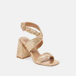 FINNY DECO HEELS GOLD WOVEN STELLA^Dolce Vita Clearance