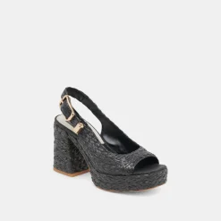 FLORES HEELS ONYX RAFFIA^Dolce Vita Fashion