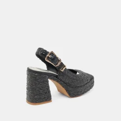 FLORES HEELS ONYX RAFFIA^Dolce Vita Fashion