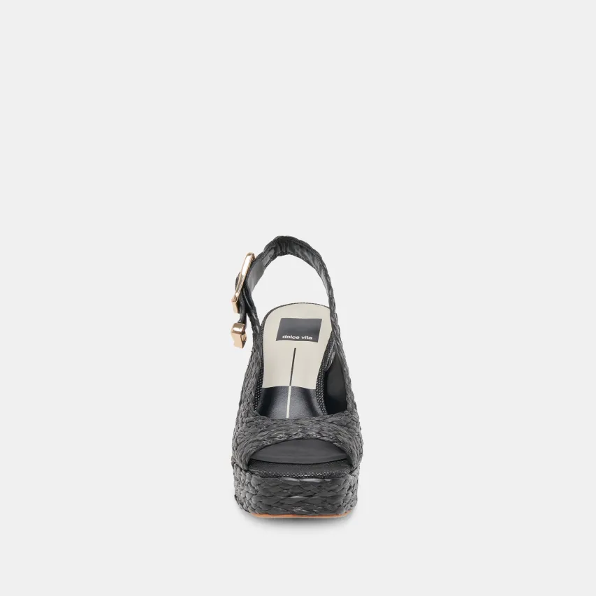 FLORES HEELS ONYX RAFFIA^Dolce Vita Fashion