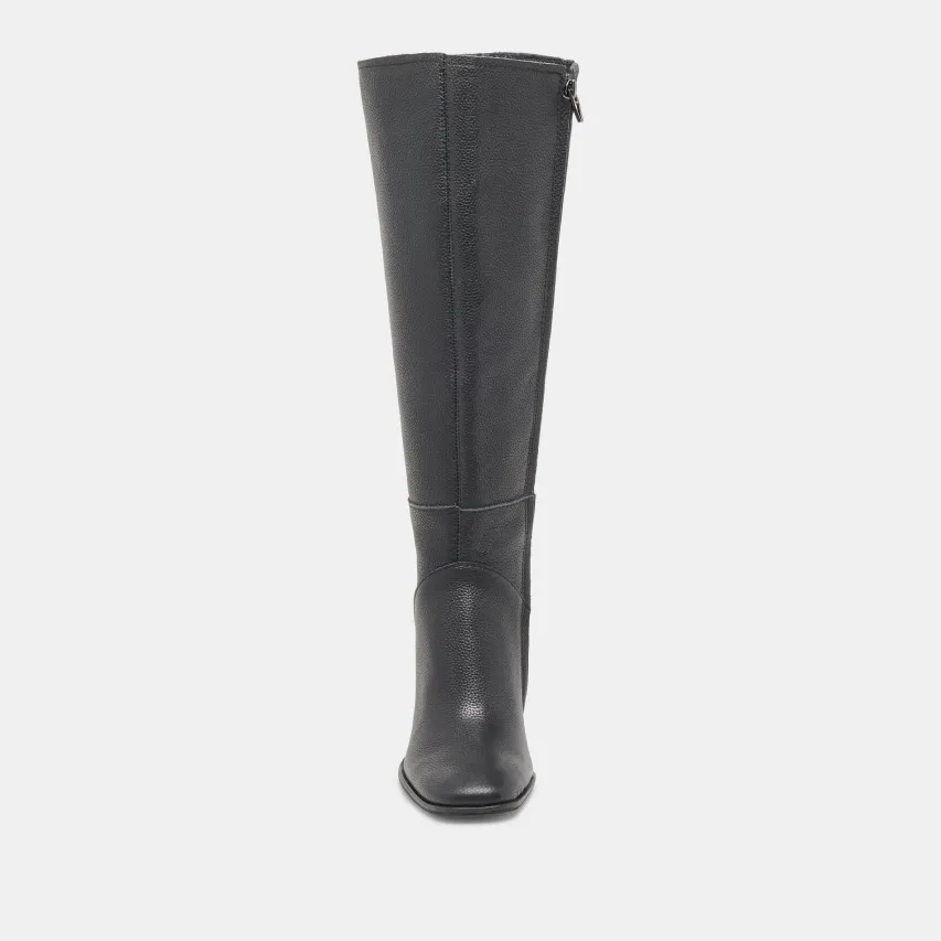 FYNN WIDE CALF BOOTS ONYX LEATHER^Dolce Vita Fashion