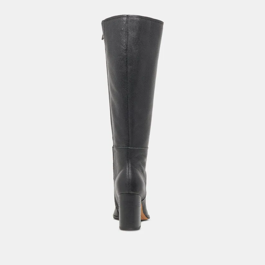 FYNN WIDE CALF BOOTS ONYX LEATHER^Dolce Vita Fashion