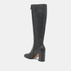 FYNN WIDE CALF BOOTS ONYX LEATHER^Dolce Vita Fashion