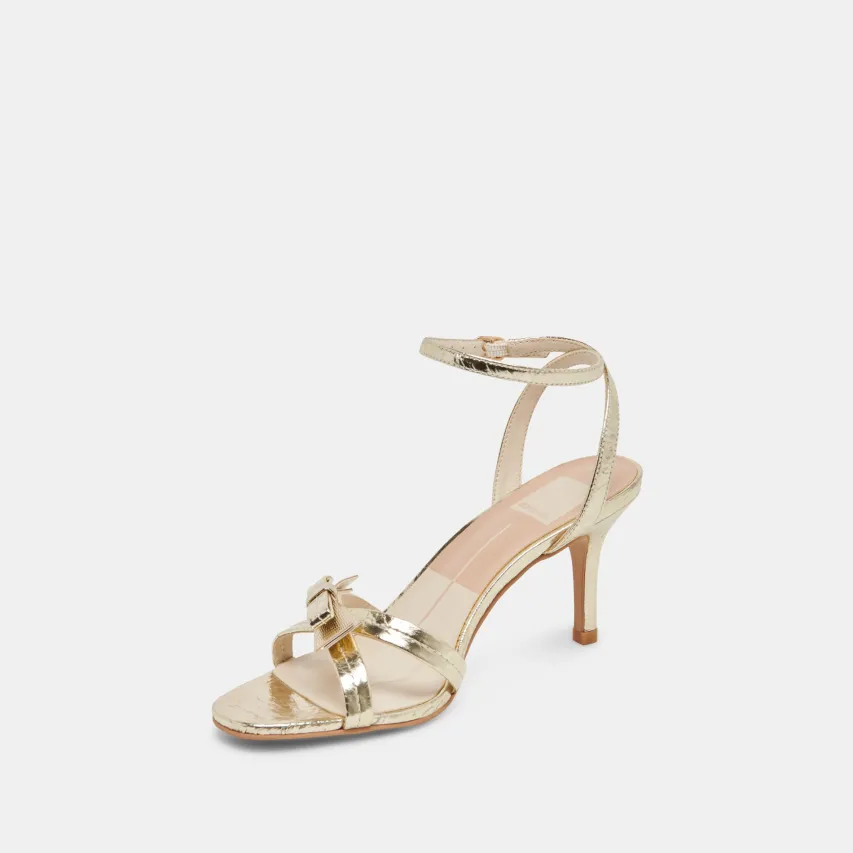 GALOR HEELS GOLD DISTRESSED LEATHER^Dolce Vita Hot