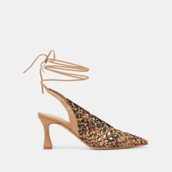 GESICA HEELS BLACK NATURAL WOVEN^Dolce Vita Fashion