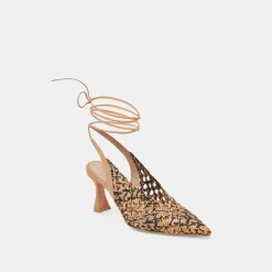GESICA HEELS BLACK NATURAL WOVEN^Dolce Vita Fashion