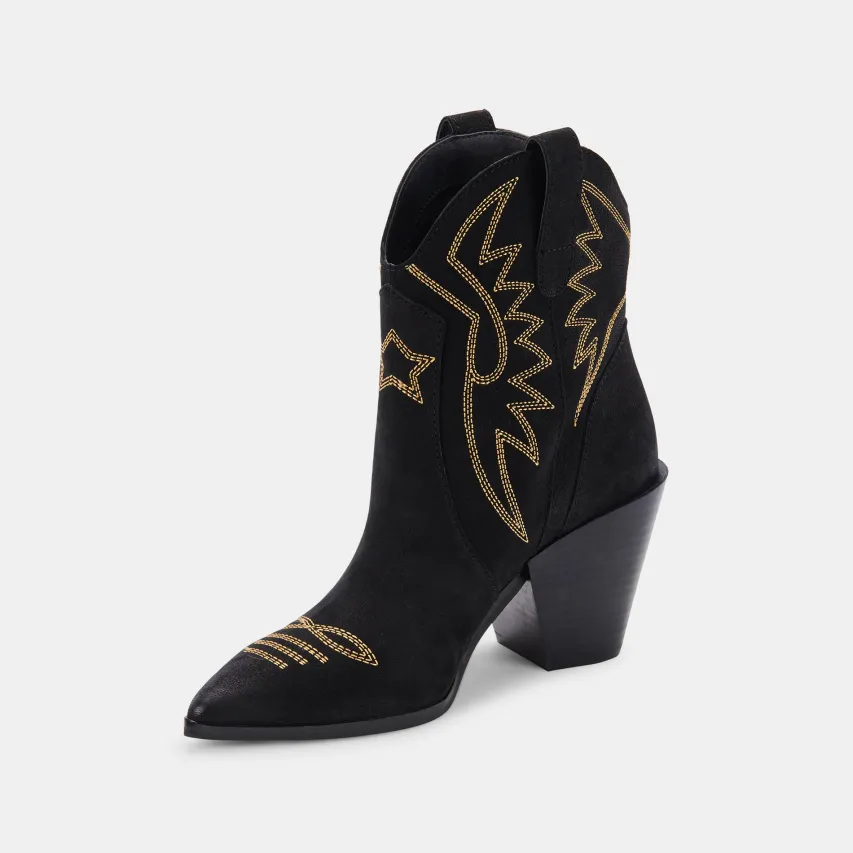 GINNI BOOTIES BLACK NUBUCK^Dolce Vita New