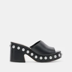 GLORI HEELS BLACK LEATHER^Dolce Vita Best