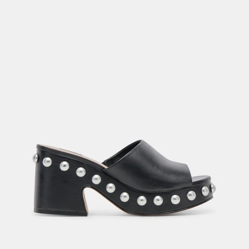 GLORI HEELS BLACK LEATHER^Dolce Vita Best