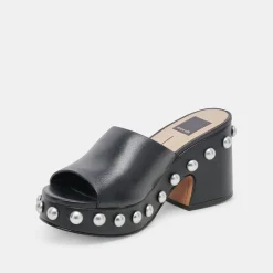 GLORI HEELS BLACK LEATHER^Dolce Vita Best