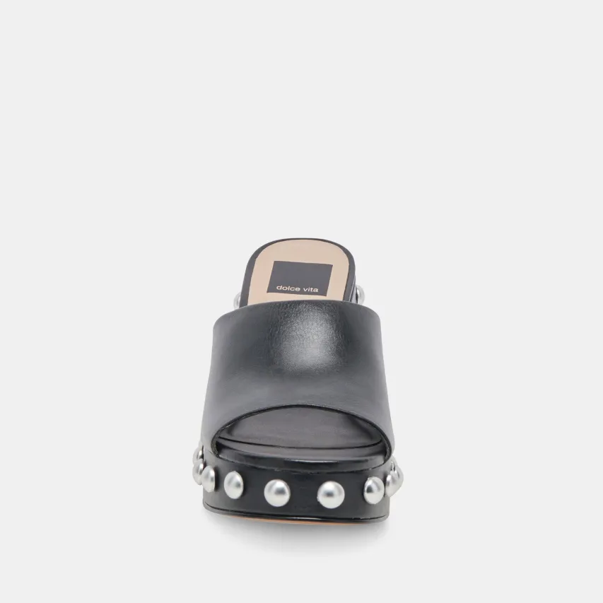 GLORI HEELS BLACK LEATHER^Dolce Vita Best