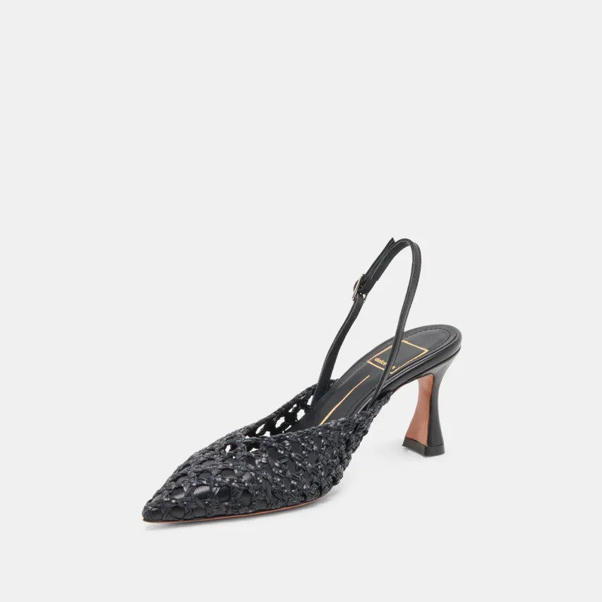GLORIA HEELS BLACK WOVEN^Dolce Vita Hot