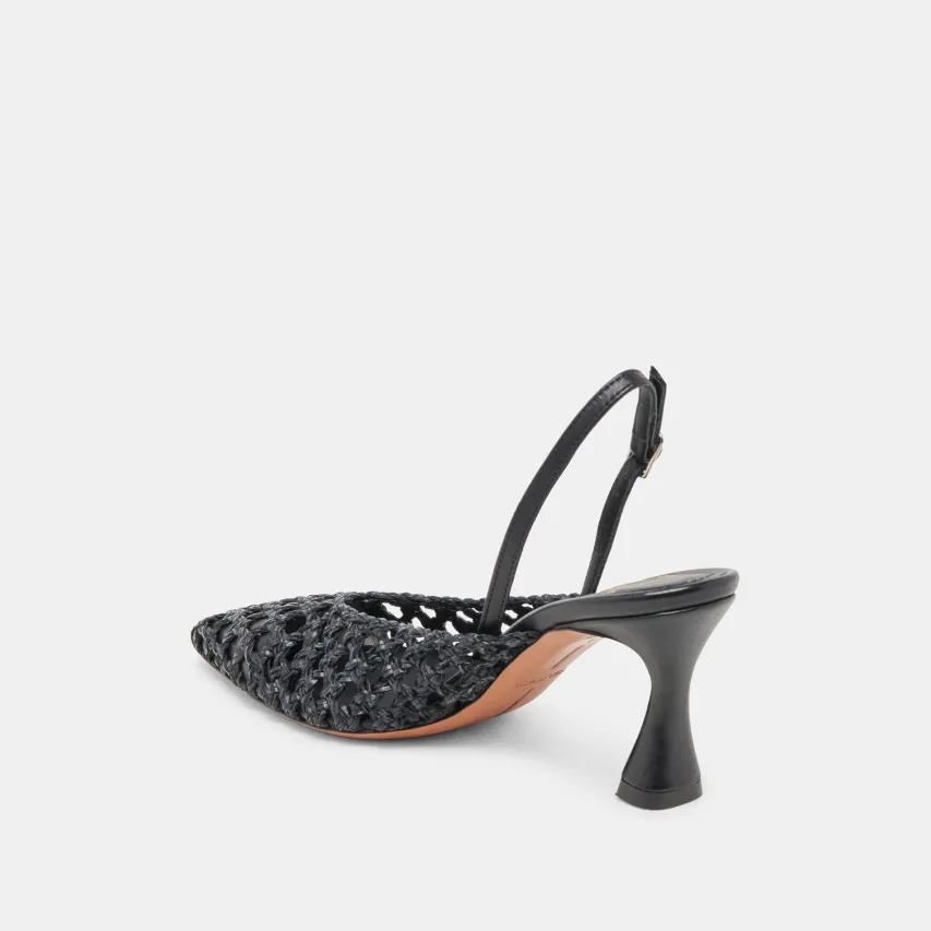 GLORIA HEELS BLACK WOVEN^Dolce Vita Hot
