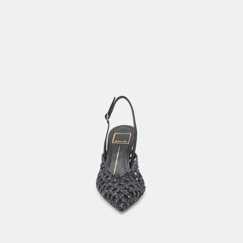 GLORIA HEELS BLACK WOVEN^Dolce Vita Hot