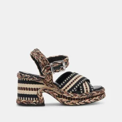 GRAYCE HEELS BLACK MULTI WOVEN^Dolce Vita Clearance