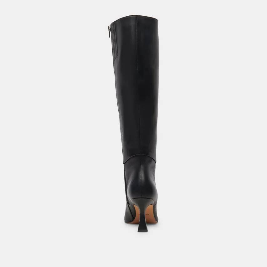 GYRA EXTRA WIDE CALF BOOTS BLACK LEATHER^Dolce Vita Fashion