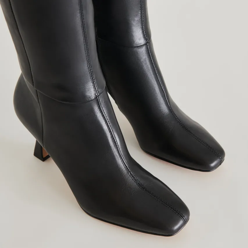 GYRA EXTRA WIDE CALF BOOTS BLACK LEATHER^Dolce Vita Fashion