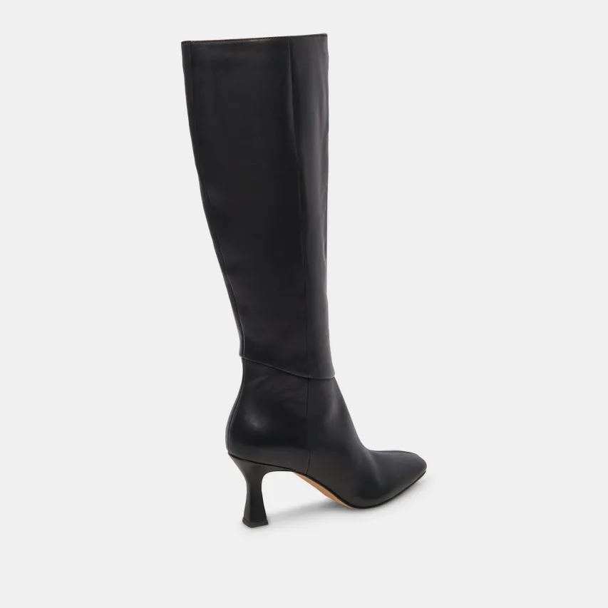 GYRA EXTRA WIDE CALF BOOTS BLACK LEATHER^Dolce Vita Fashion