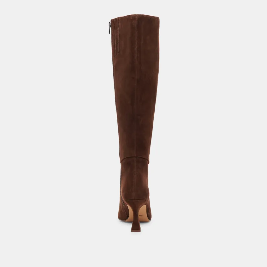 GYRA EXTRA WIDE CALF BOOTS DK BROWN SUEDE^Dolce Vita Fashion