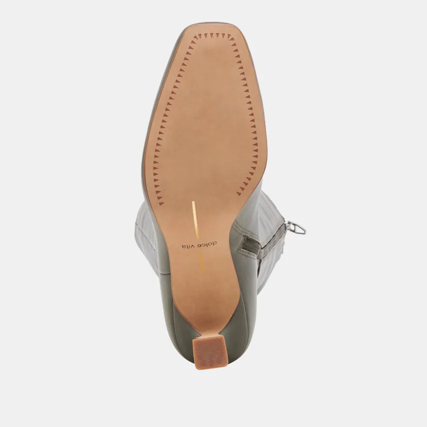 GYRA WIDE CALF BOOTS DARK OLIVE LEATHER^Dolce Vita Sale