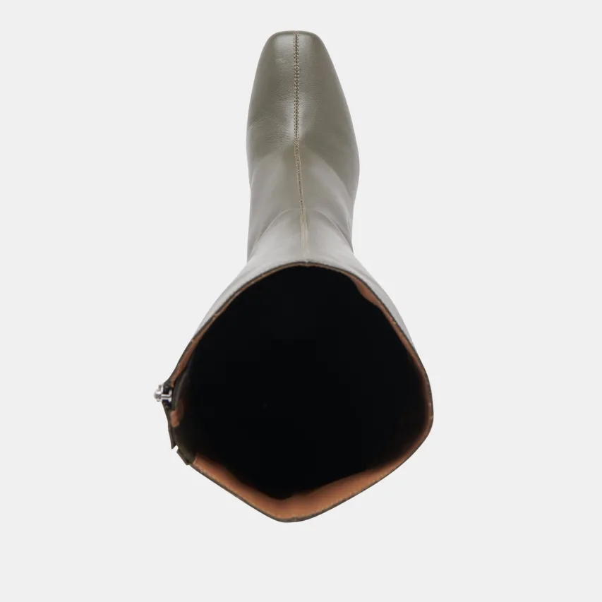 GYRA WIDE CALF BOOTS DARK OLIVE LEATHER^Dolce Vita Sale