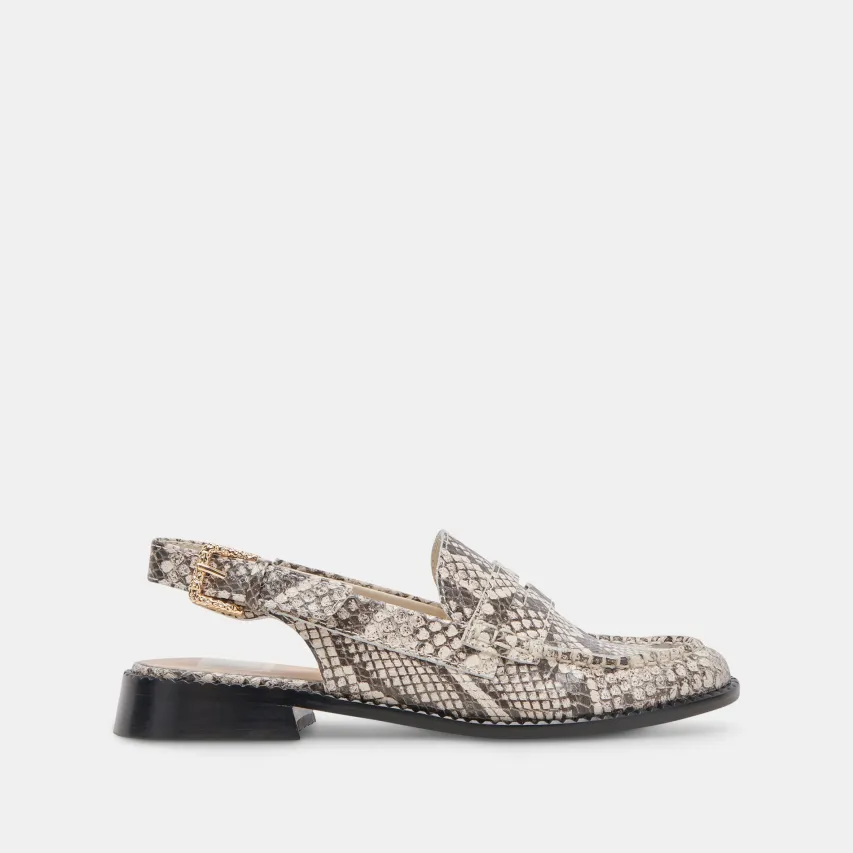 HARDI LOAFERS BLACK WHITE EMBOSSED SNAKE^Dolce Vita New