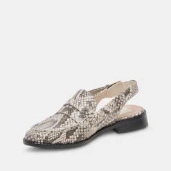 HARDI LOAFERS BLACK WHITE EMBOSSED SNAKE^Dolce Vita New