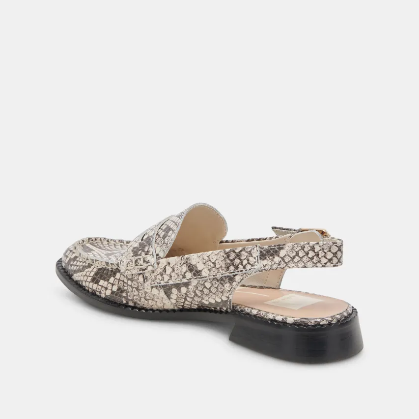 HARDI LOAFERS BLACK WHITE EMBOSSED SNAKE^Dolce Vita New