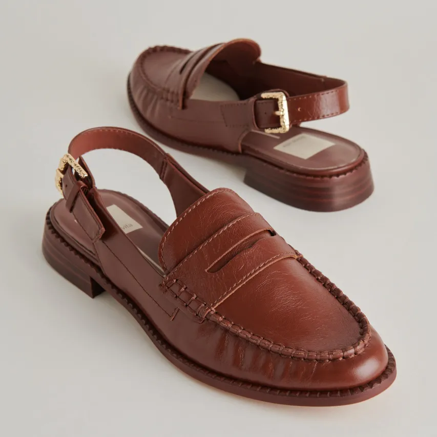 HARDI LOAFERS BROWN CRINKLE PATENT^Dolce Vita New