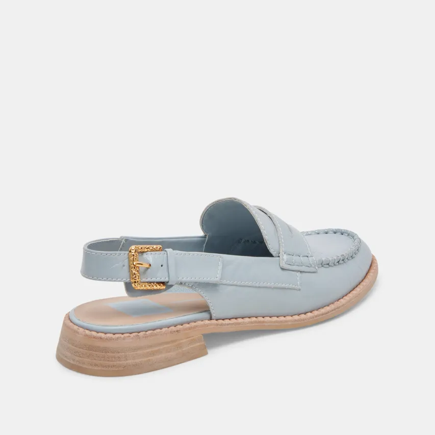 HARDI LOAFERS SKY BLUE CRINKLE PATENT^Dolce Vita Clearance