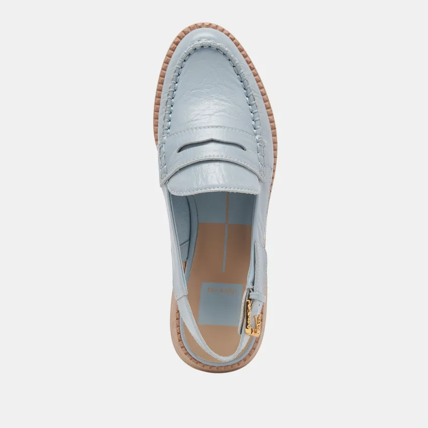 HARDI LOAFERS SKY BLUE CRINKLE PATENT^Dolce Vita Clearance
