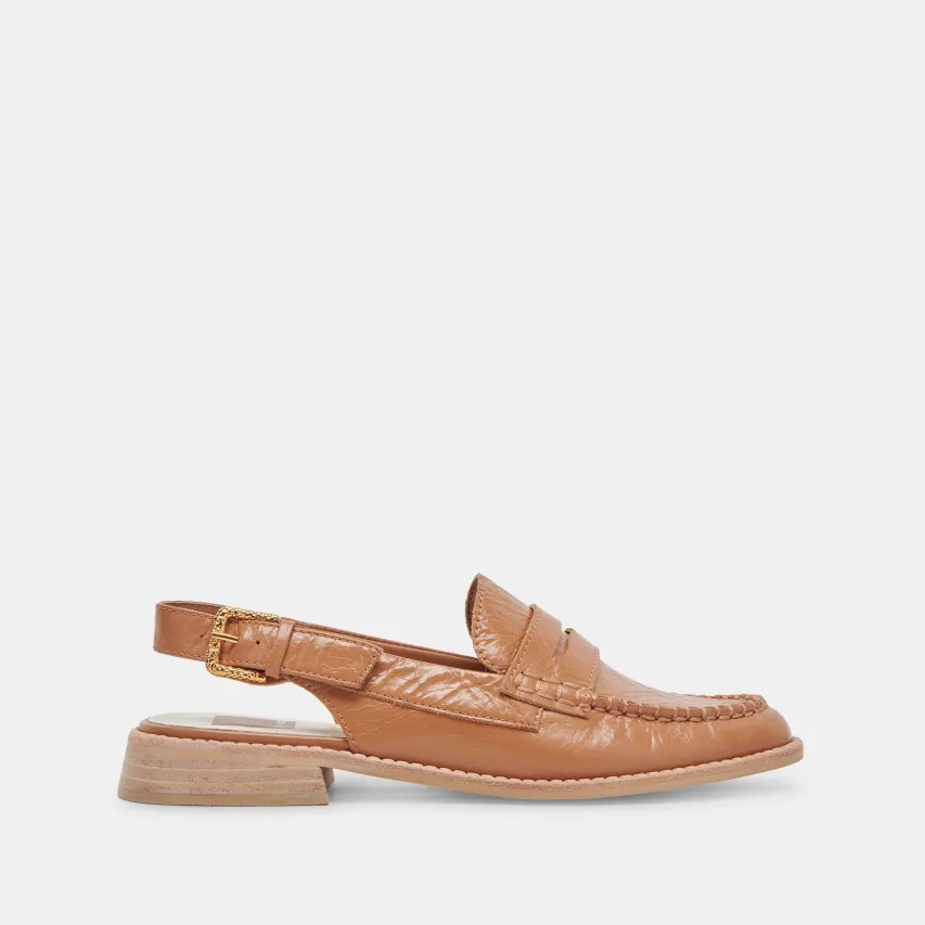 HARDI LOAFERS TAN CRINKLE PATENT^Dolce Vita Hot