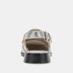 HARDI WIDE LOAFERS SILVER CRACKLED LEATHER^Dolce Vita Hot