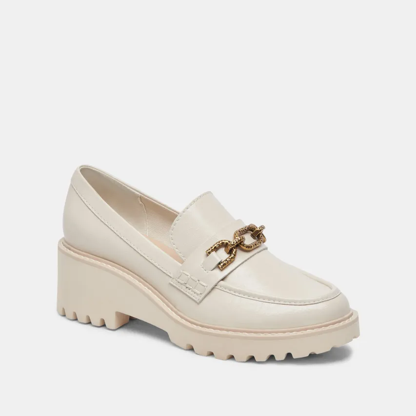 HARLEN LOAFERS IVORY CRINKLE PATENT^Dolce Vita Fashion