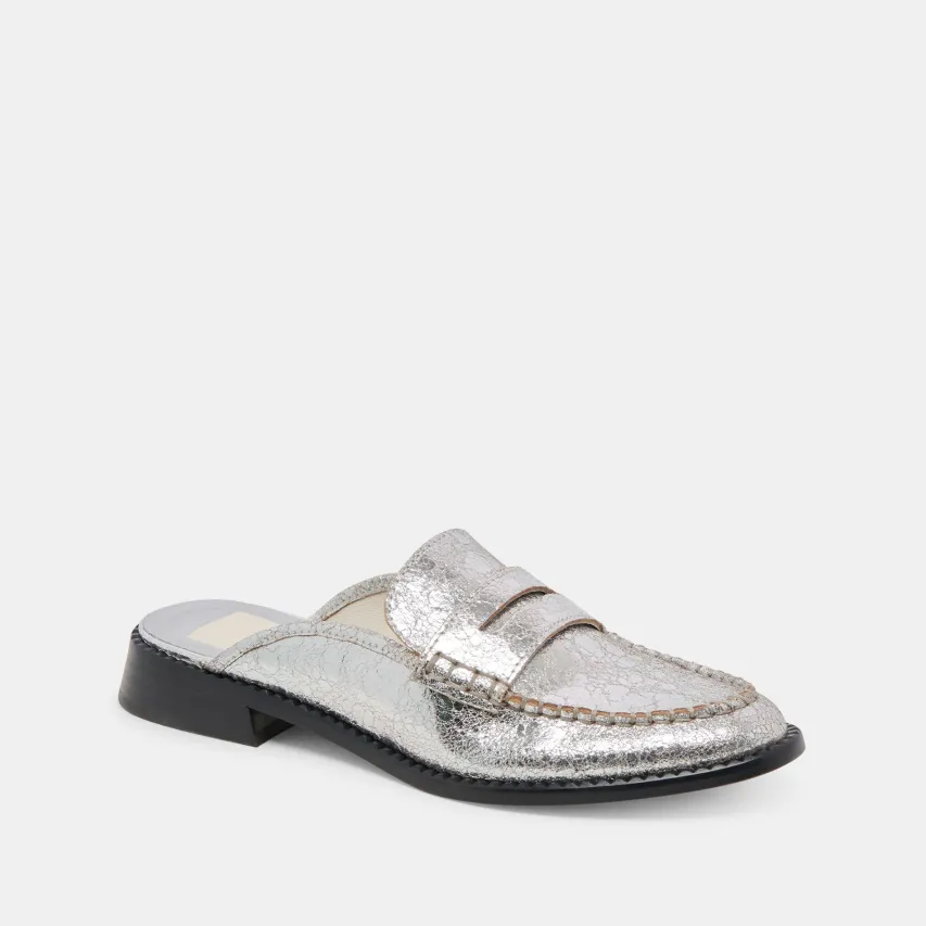 HAVAN LOAFERS SILVER DISTRESSED LEATHER^Dolce Vita Discount