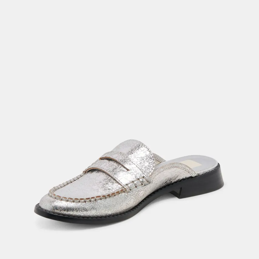 HAVAN LOAFERS SILVER DISTRESSED LEATHER^Dolce Vita Discount