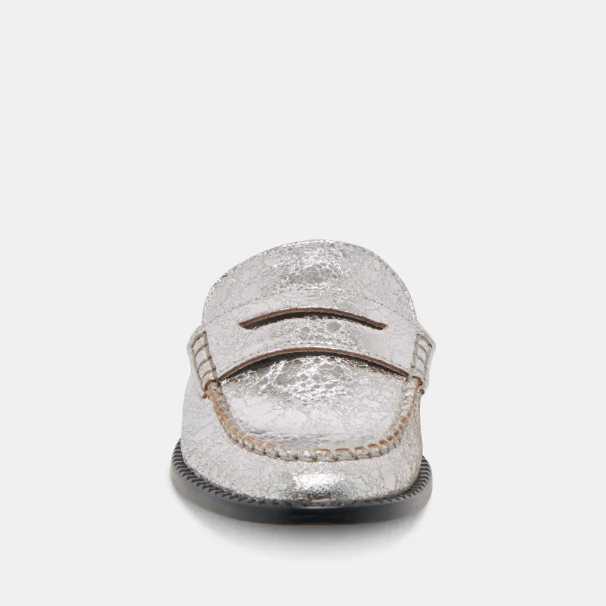 HAVAN LOAFERS SILVER DISTRESSED LEATHER^Dolce Vita Discount