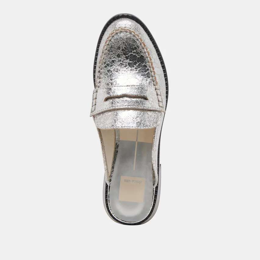HAVAN LOAFERS SILVER DISTRESSED LEATHER^Dolce Vita Discount