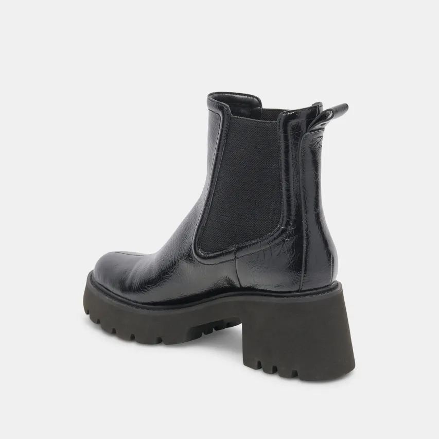 HAWK H20 WIDE BOOTIES MIDNIGHT CRINKLE PATENT^Dolce Vita New