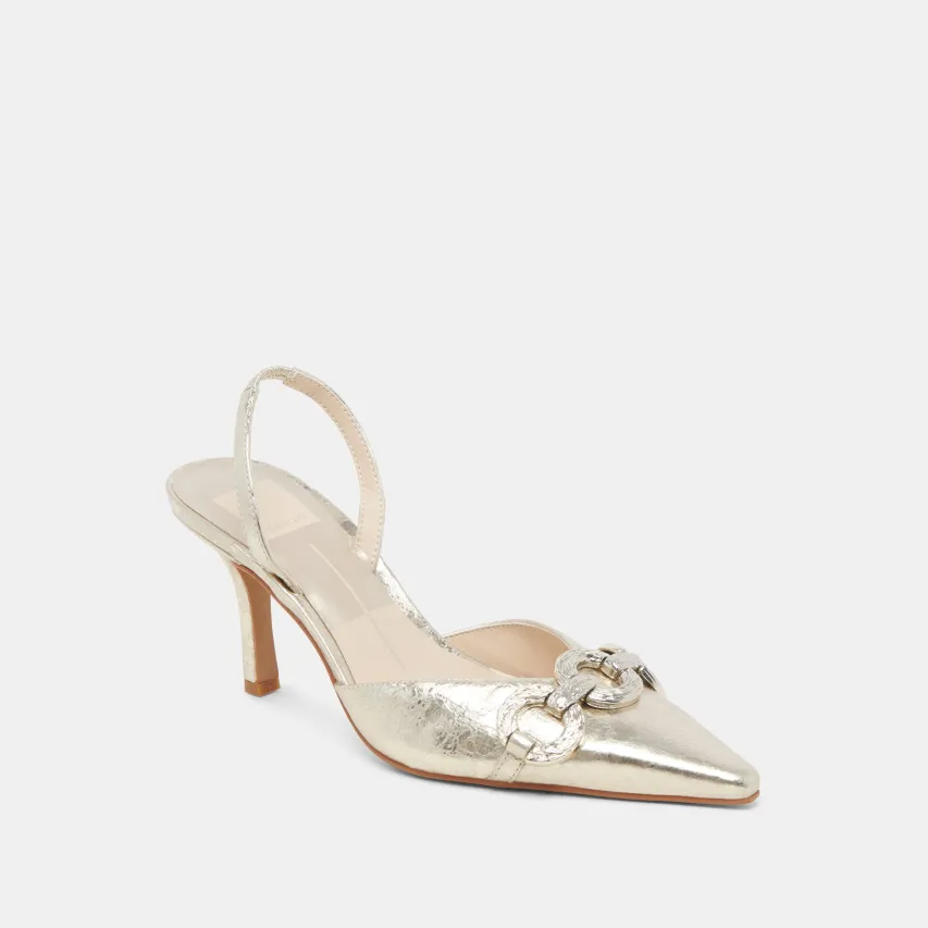 HAYLEE HEELS PLATINUM DISTRESSED LEATHER^Dolce Vita Fashion