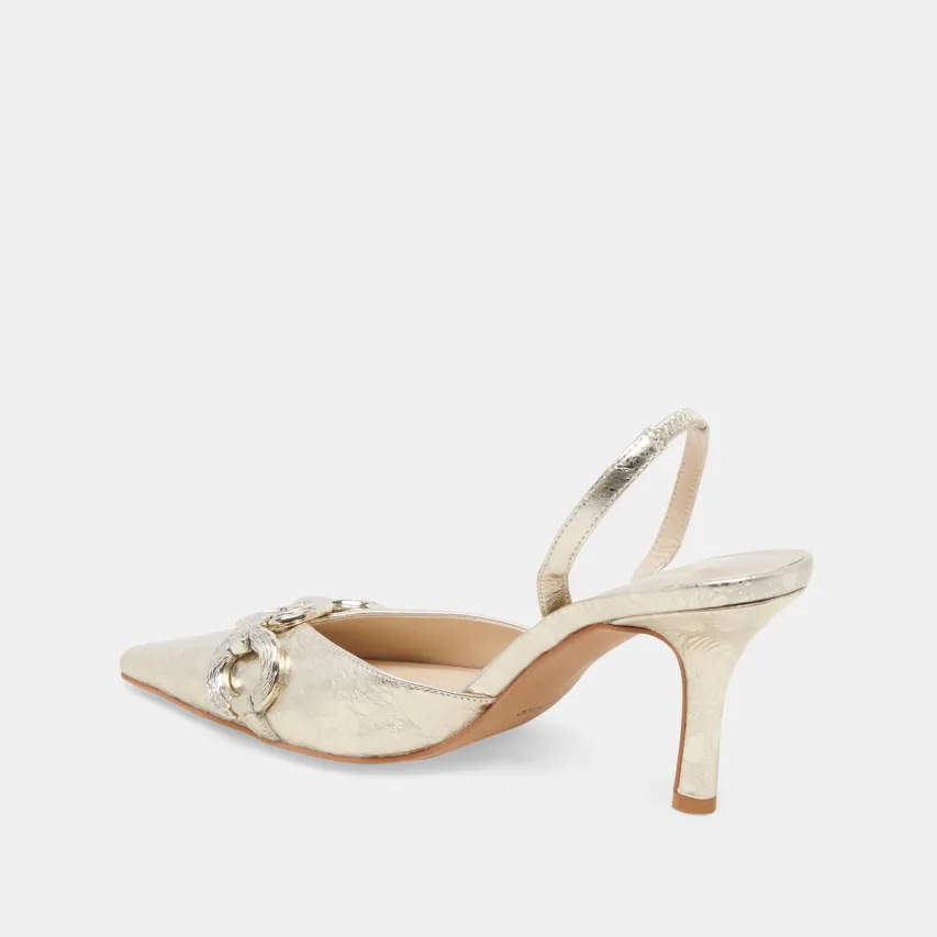 HAYLEE HEELS PLATINUM DISTRESSED LEATHER^Dolce Vita Fashion