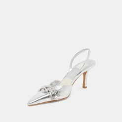 HAYLEE HEELS SILVER DISTRESSED LEATHER^Dolce Vita New