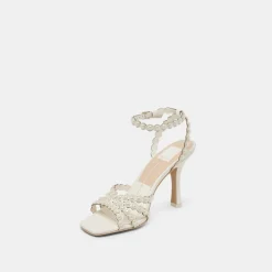 HELLEN PEARL HEELS WHITE LEATHER^Dolce Vita Sale